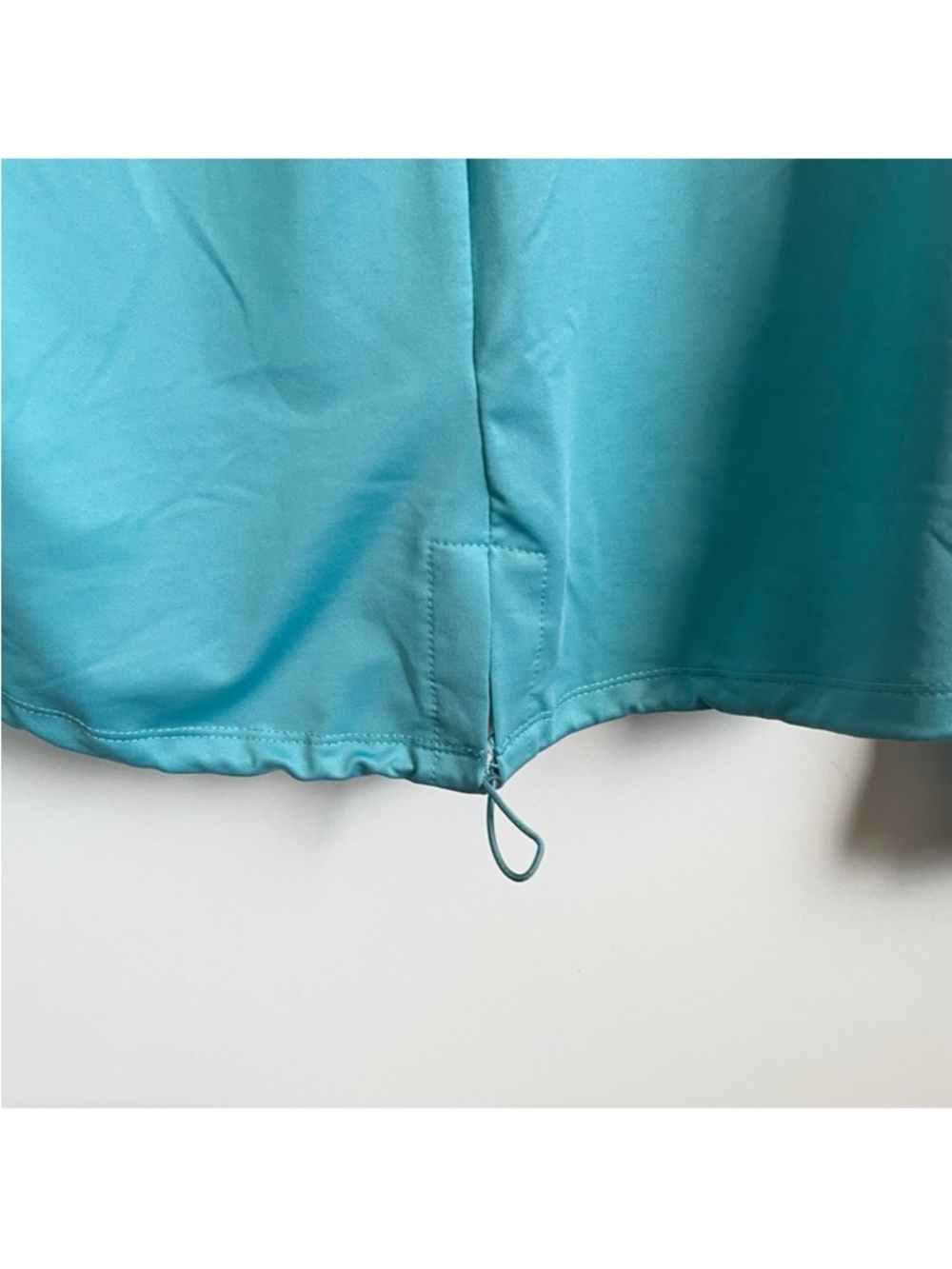 Spyder Active Base Layer Top teal blue stretchy wicking pullover drawstring - Picture 7 of 8